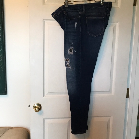 Chico’s sz 2 Holy Jegging Jeans w/leopard 14 - Picture 3 of 8